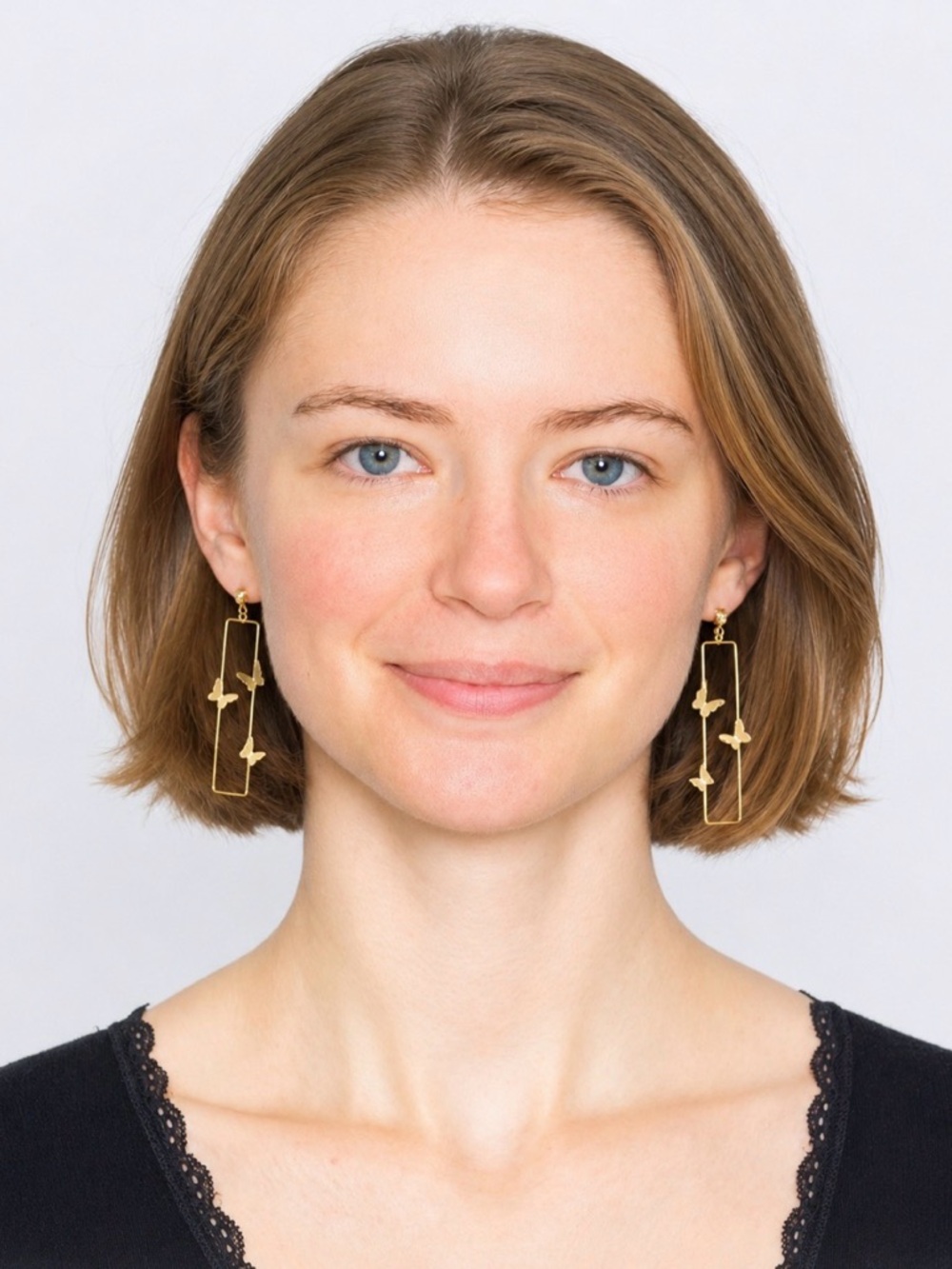 Gold Butterfly Dangle Earrings - Women Jewelry